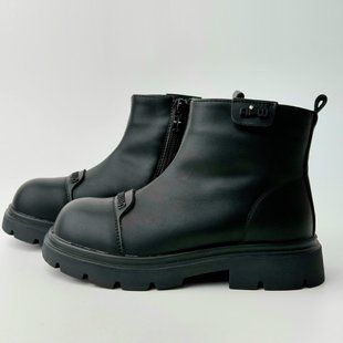 Черевики для дівчинки демісезонні на флісі чорні Apawwa 1963-0J фото